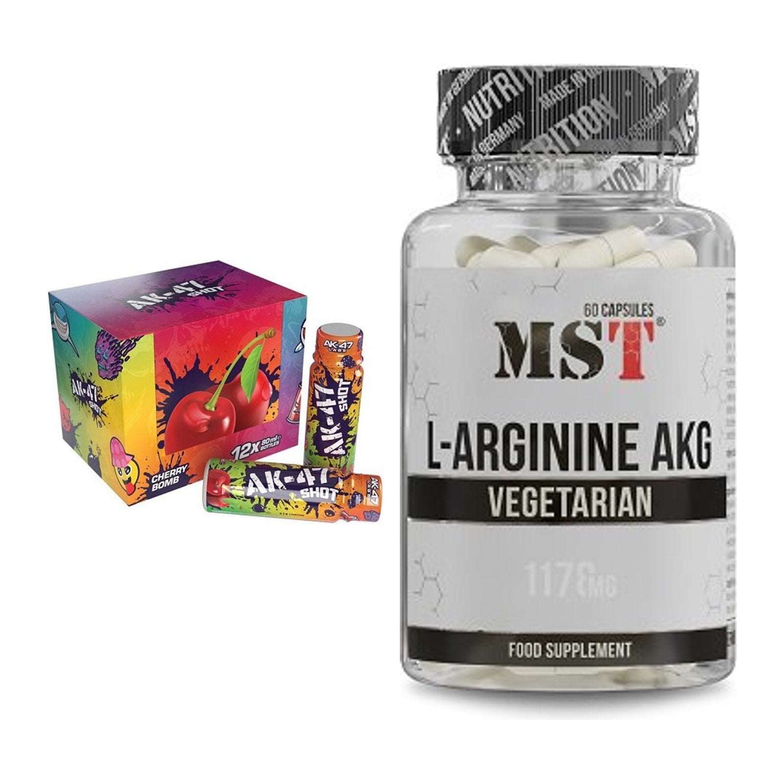 Trainings-Set: AK47 Labs AK47 Shots + MST Arginin AAKG 1178mg – alle enthaltenen Artikel