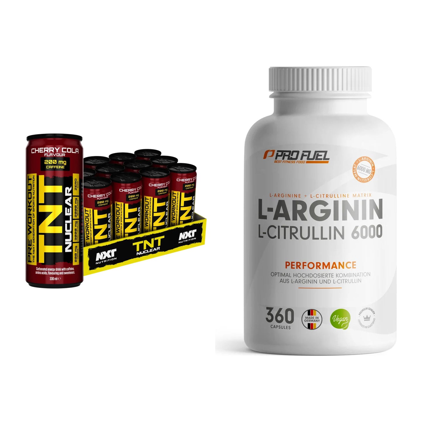 Trainings-Set: NXT Nutrition TNT NUCLEAR + ProFuel L-Arginin – alle enthaltenen Artikel