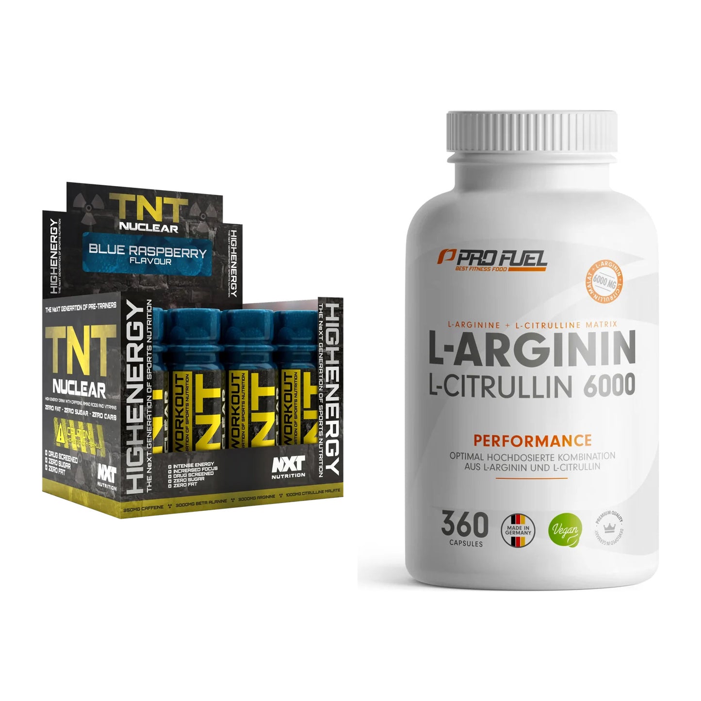 Trainings-Set: NXT Nutrition TNT Nuclear + ProFuel L-Arginin – alle enthaltenen Artikel