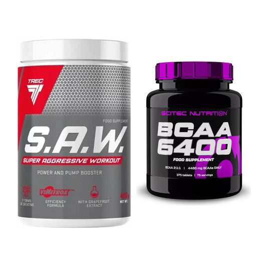 Trainings-Set: Trec Nutrition SAW Booster + Scitec BCAA 6400 – alle enthaltenen Artikel