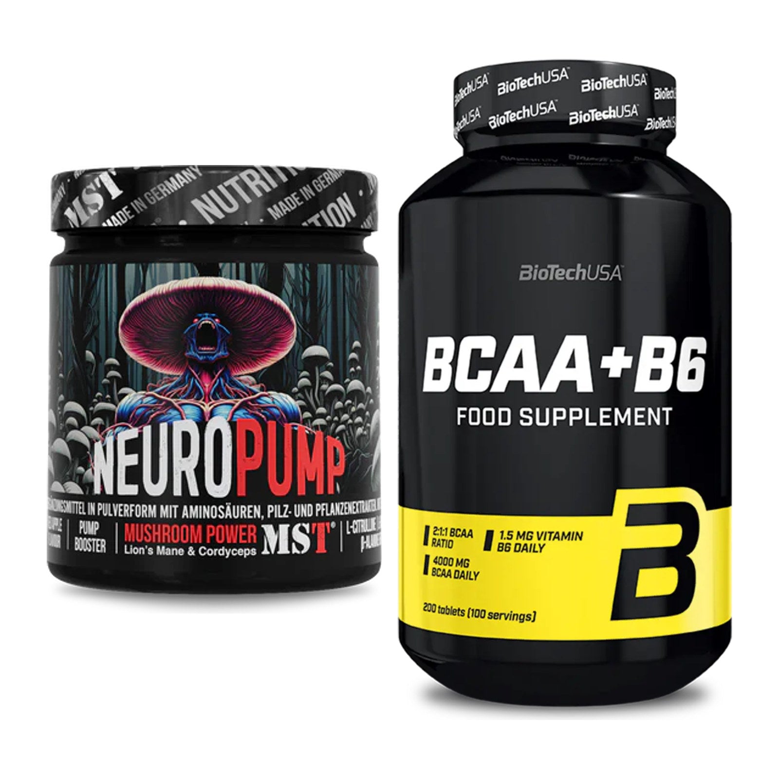 Trainings-Set: MST NeuroPump + BioTech BCAA+B6 200 Tabl – alle enthaltenen Artikel