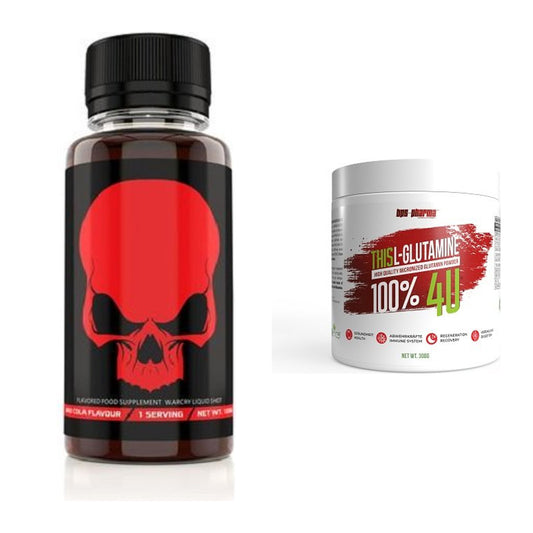 Trainings-Set: Genius Nutrition Warcry + BPS-Pharma This Glutamin – alle enthaltenen Artikel