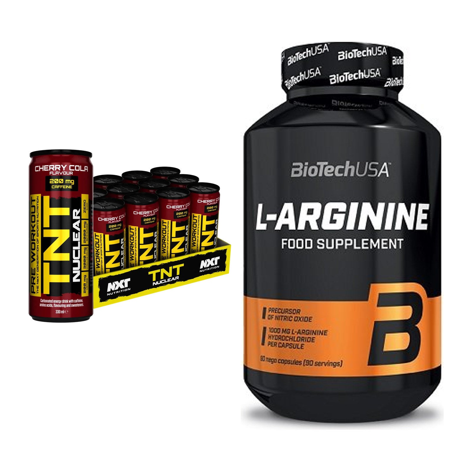 Trainings-Set: NXT Nutrition TNT NUCLEAR + BioTech L-Arginine – alle enthaltenen Artikel