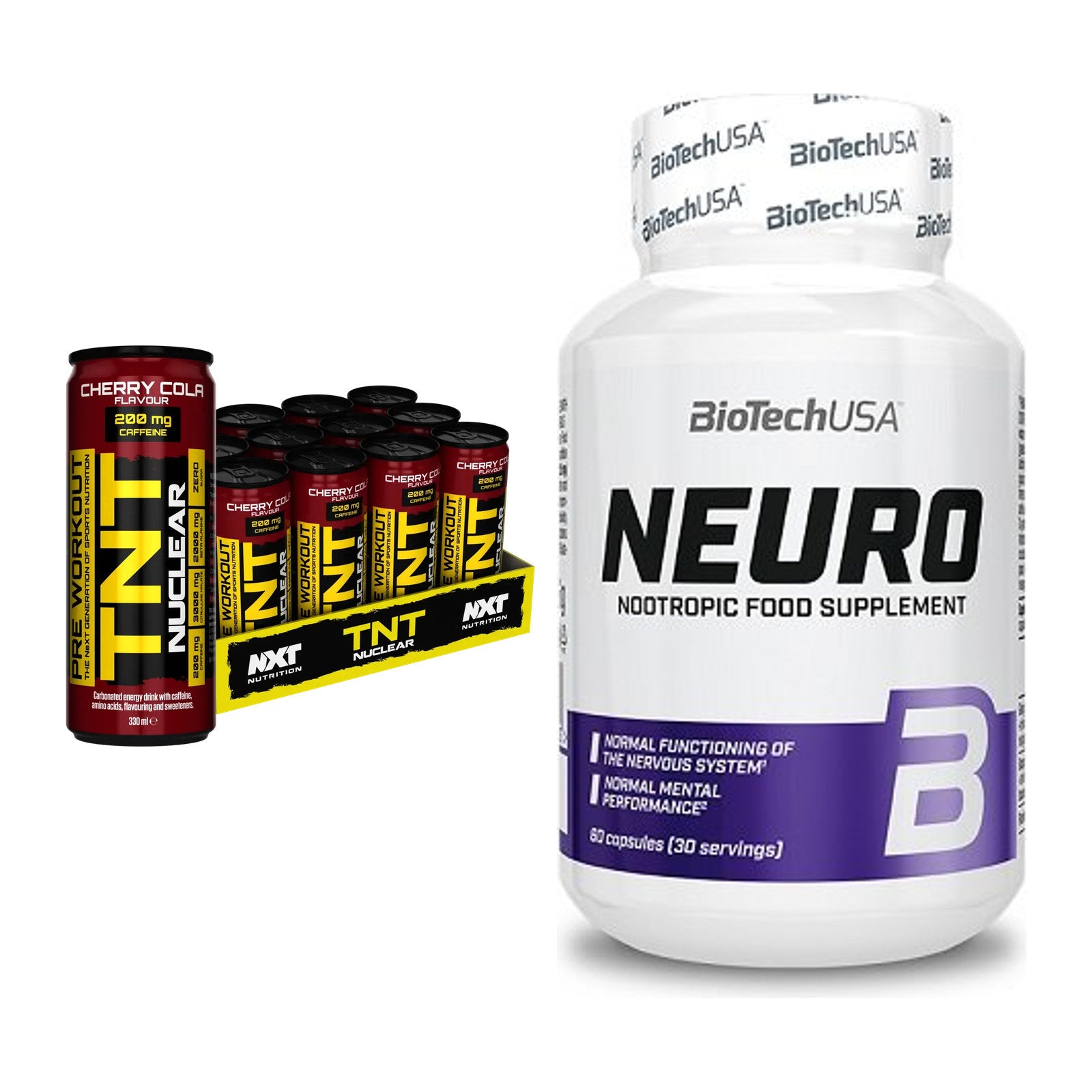 Trainings-Set: NXT Nutrition TNT NUCLEAR + BioTech Neuro – alle enthaltenen Artikel