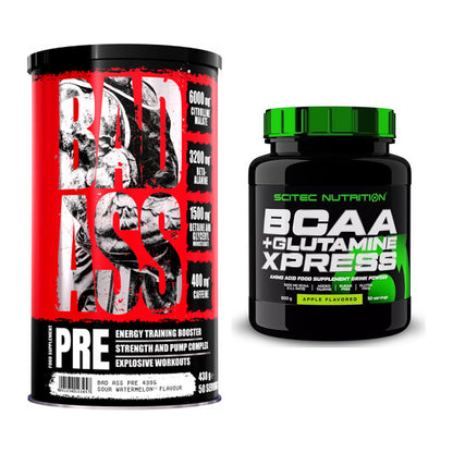 Trainings-Set: BAD ASS Pre + Scitec BCAA+ Glutamine Xpress – alle enthaltenen Artikel