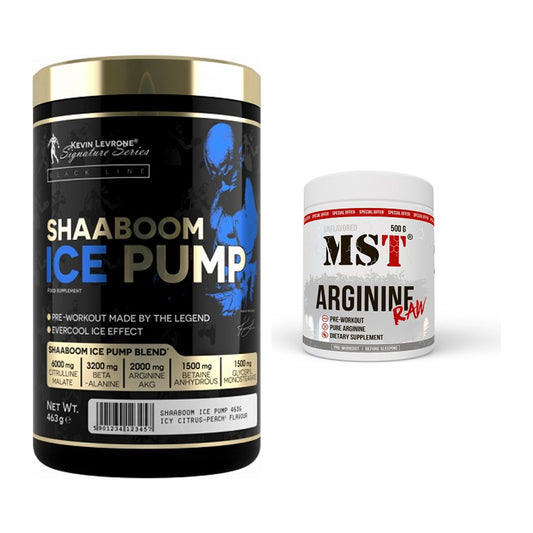 Trainings-Set: Kevin Levrone Shaaboom Ice Pump + MST Arginine RAW – alle enthaltenen Artikel