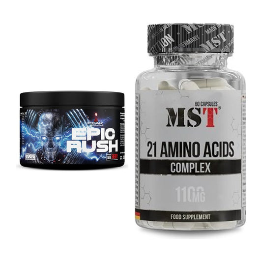 Trainings-Set: Peak Epic Rush + MST 21 Amino Acids – alle enthaltenen Artikel