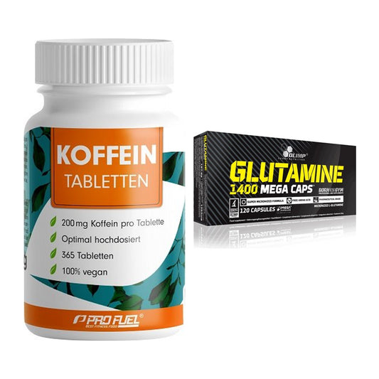 Trainings-Set: ProFuel Koffein (200mg) + Olimp L-Glutamine Mega Caps – alle enthaltenen Artikel