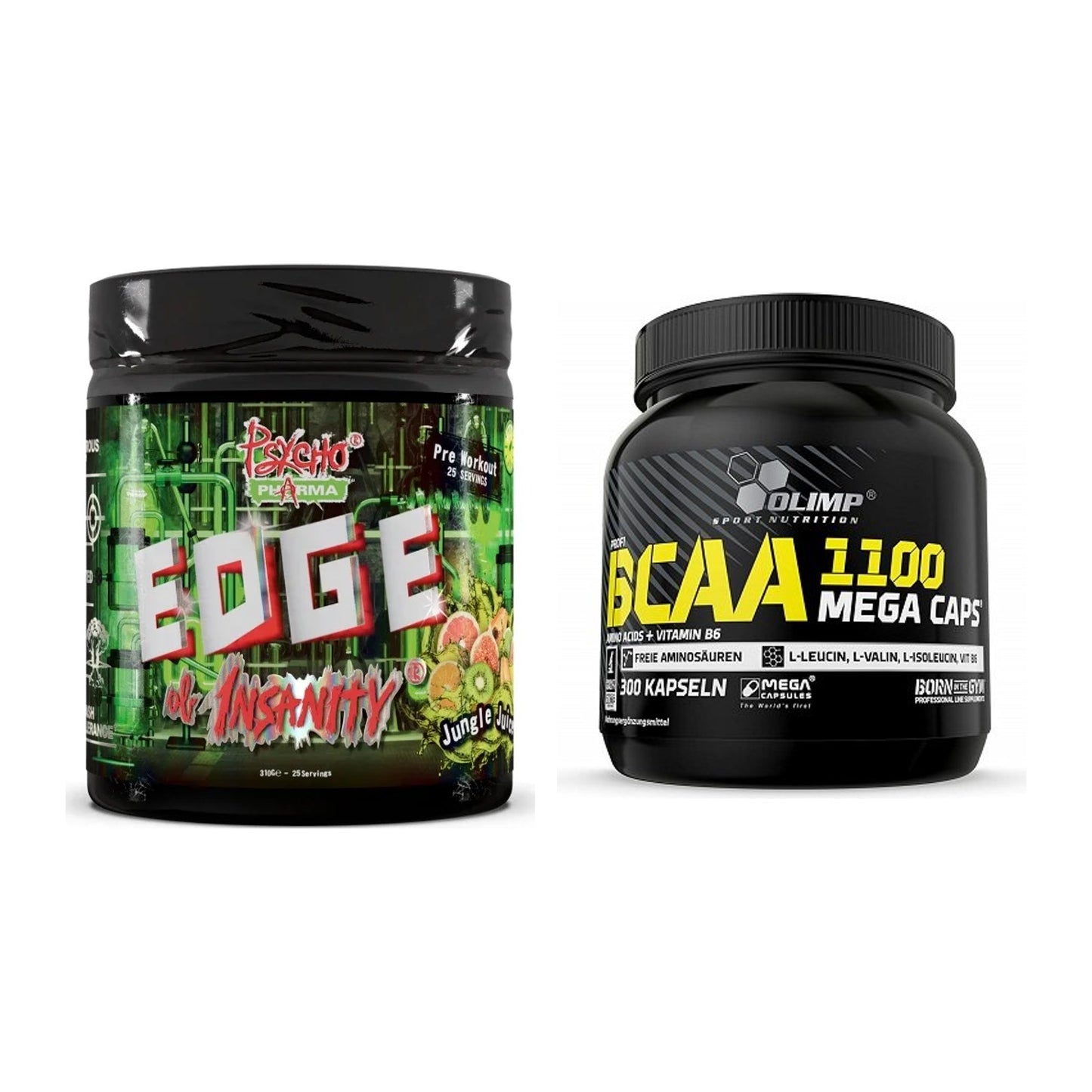 Trainings-Set: Psycho Pharma Edge of Insanity + Olimp BCAA Mega Caps – alle enthaltenen Artikel