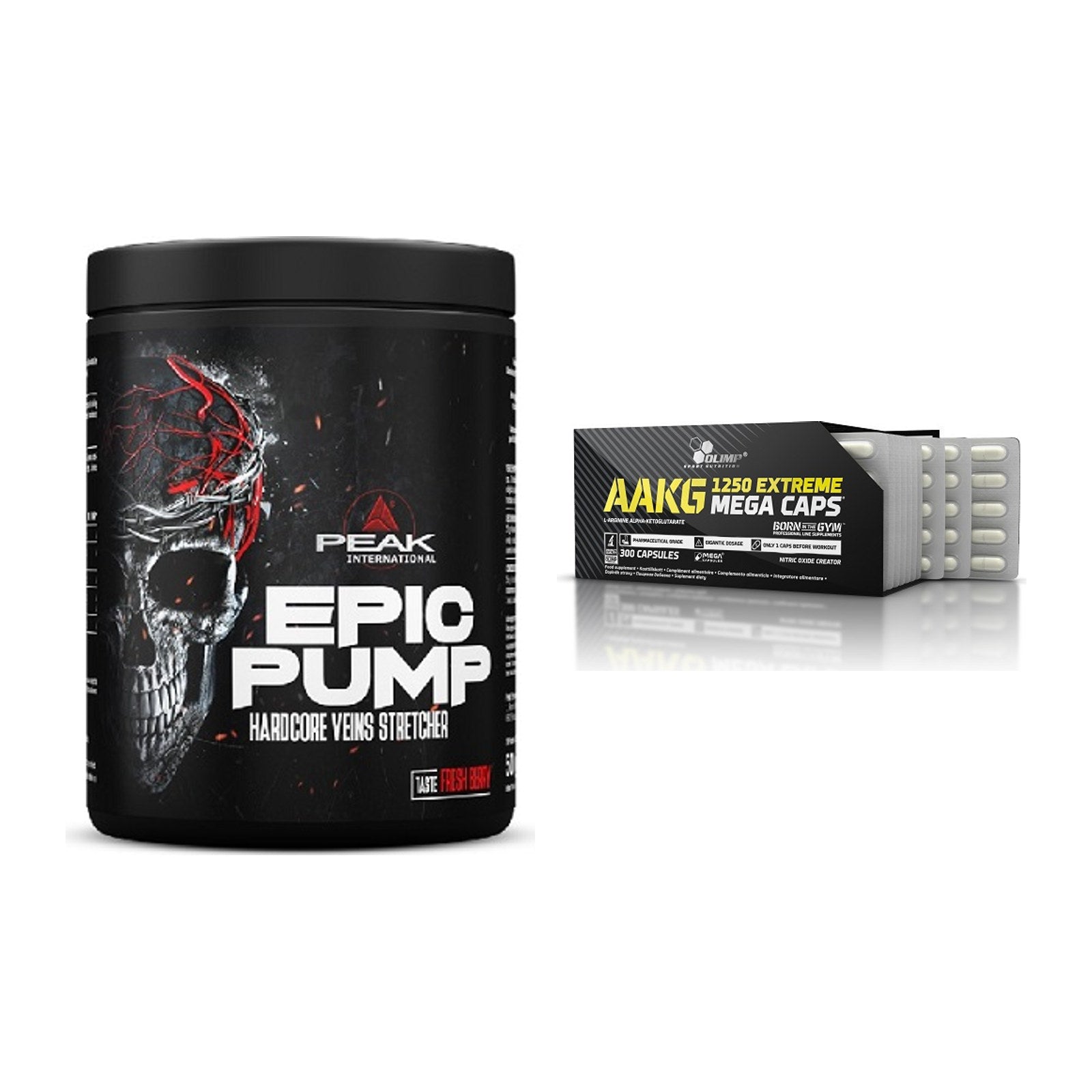 Trainings-Set: Peak EPIC Pump + Olimp AAKG Extreme Mega Caps – alle enthaltenen Artikel