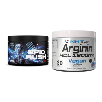 Trainings-Set: Peak Epic Rush + NNT Arginin HCL 1200 mg – alle enthaltenen Artikel