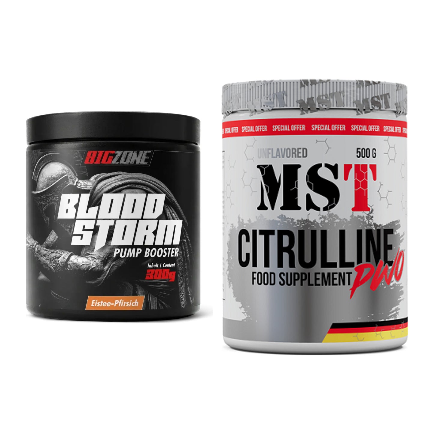 Trainings-Set: Big Zone Bloodstorm 2.0 + MST Citrulline Malat 500g – alle enthaltenen Artikel