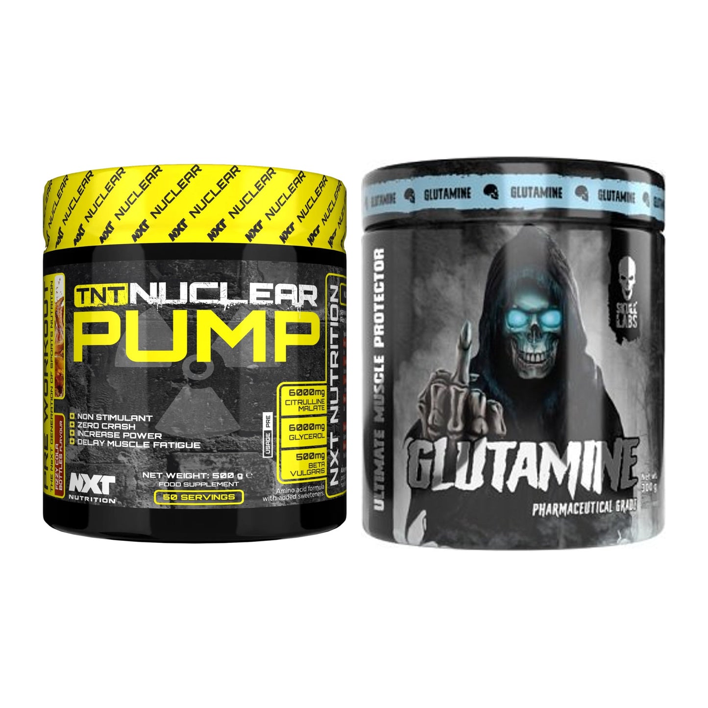 Trainings-Set: NXT Nutrition TNT Nuclear Pump + Skull Labs Glutamine – alle enthaltenen Artikel