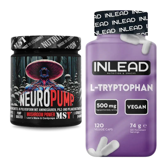 Træningssæt: MST NeuroPump 270g (Rød + INLEAD L-Tryptophan 500mg – alle varer inkluderet
