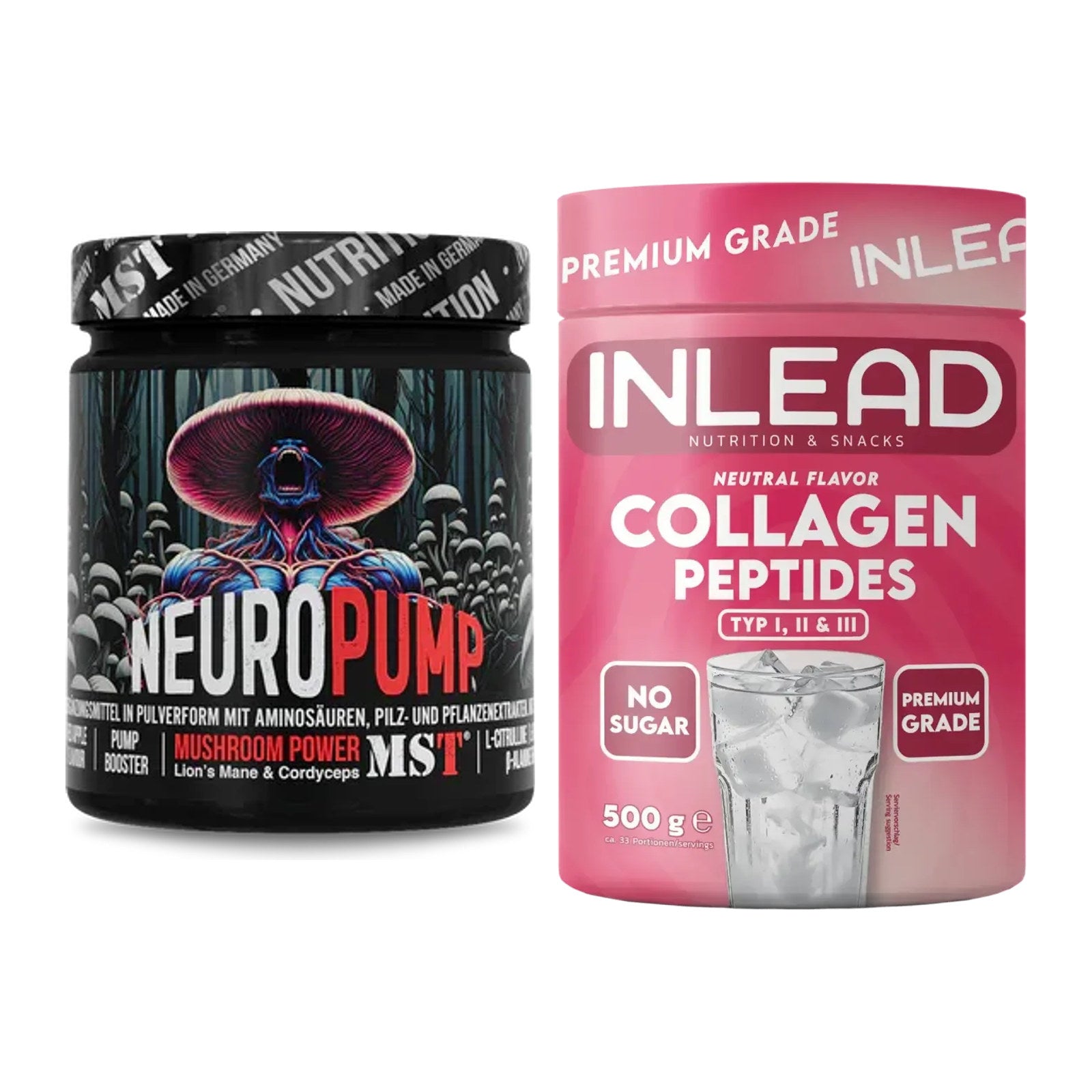 Trainings-Set: MST NeuroPump 270g (Red + INLEAD Collagen Peptides – alle enthaltenen Artikel