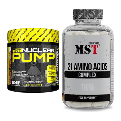 Trainings-Set: NXT Nutrition TNT Nuclear Pump + MST 21 Amino Acids – alle enthaltenen Artikel