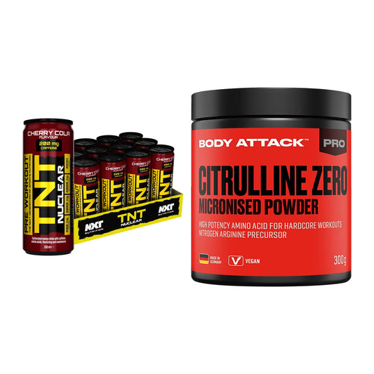 Trainings-Set: NXT Nutrition TNT NUCLEAR + Body Attack 100 % – alle enthaltenen Artikel