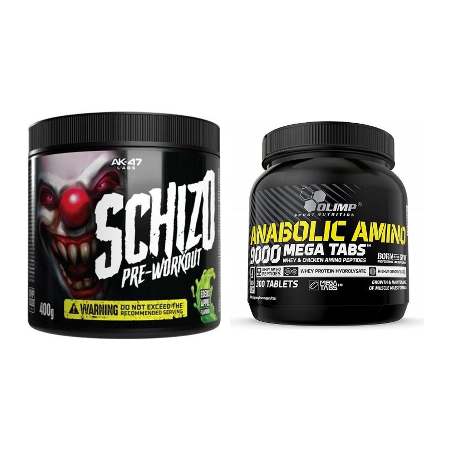 Trainings-Set: AK47 Labs Schizo + Olimp Anabolic Amino 9000 – alle enthaltenen Artikel