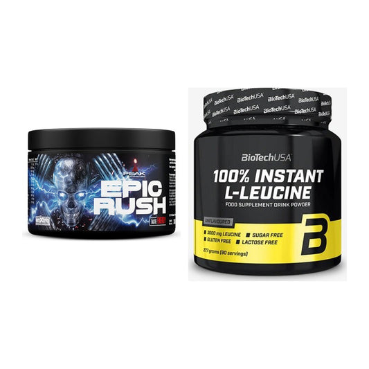 Trainings-Set: Peak Epic Rush + BioTech 100% Instant L-Leucine – alle enthaltenen Artikel