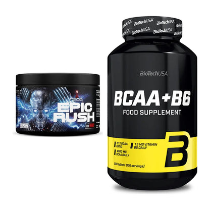 Trainings-Set: Peak Epic Rush + BioTech BCAA+B6 200 Tabl – alle enthaltenen Artikel