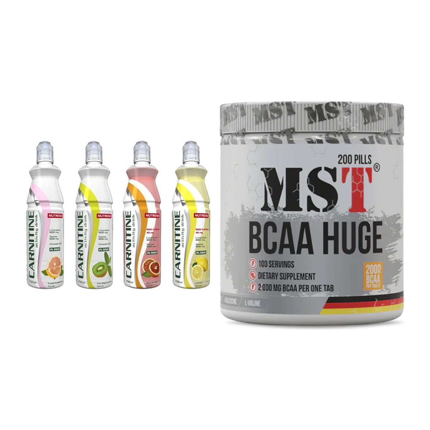 Trainings-Set: Nutrend Activity + MST BCAA Huge 200 Tabl./ – alle enthaltenen Artikel