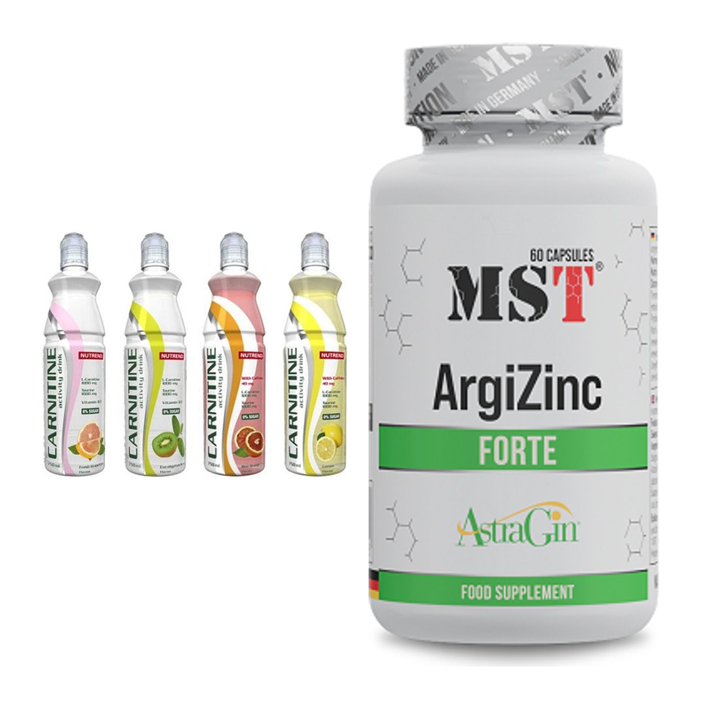 Trainings-Set: Nutrend Activity L-Carnitine Drink + MST ArgiZinc Forte – alle enthaltenen Artikel