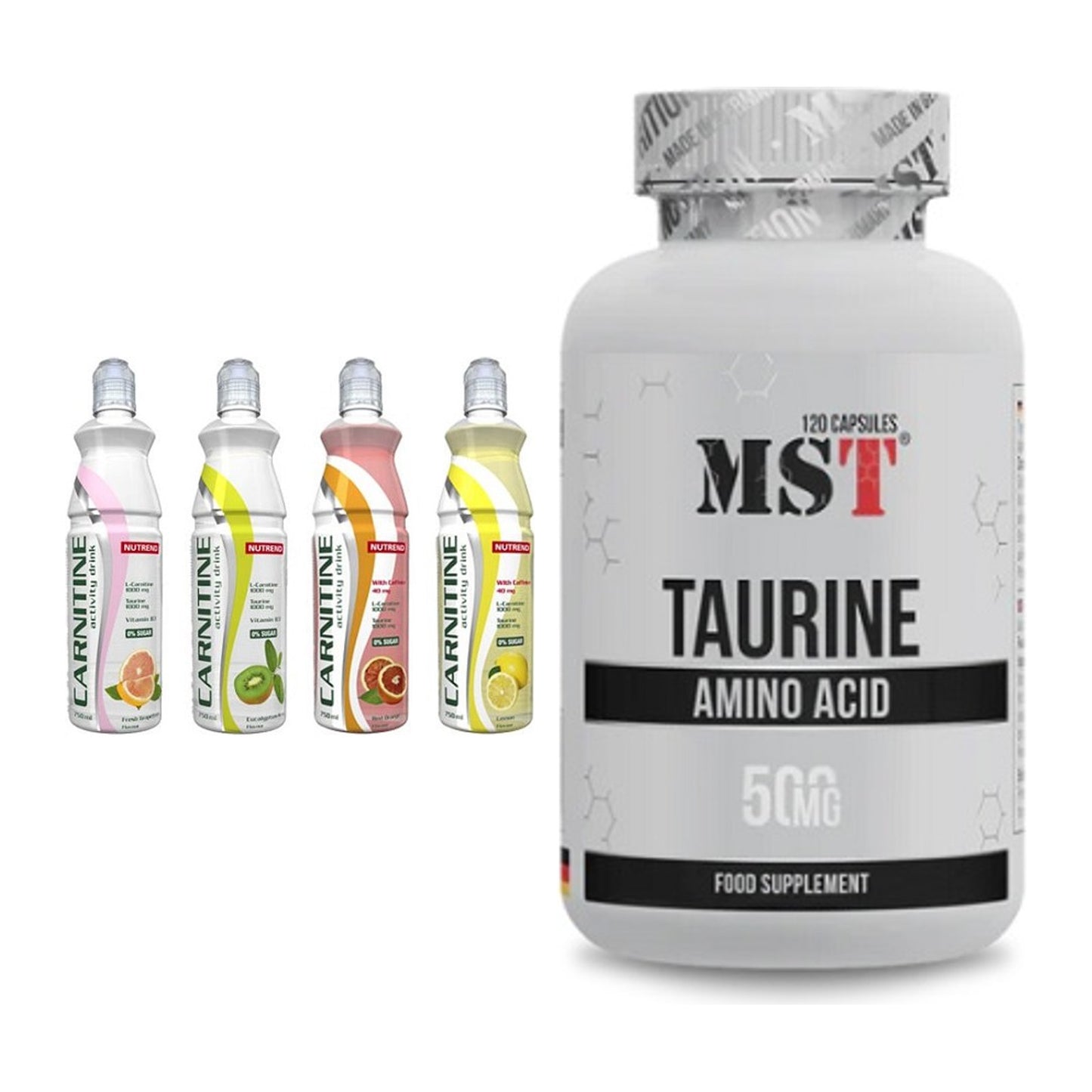 Trainings-Set: Nutrend Activity L-Carnitine Drink + MST Taurine – alle enthaltenen Artikel