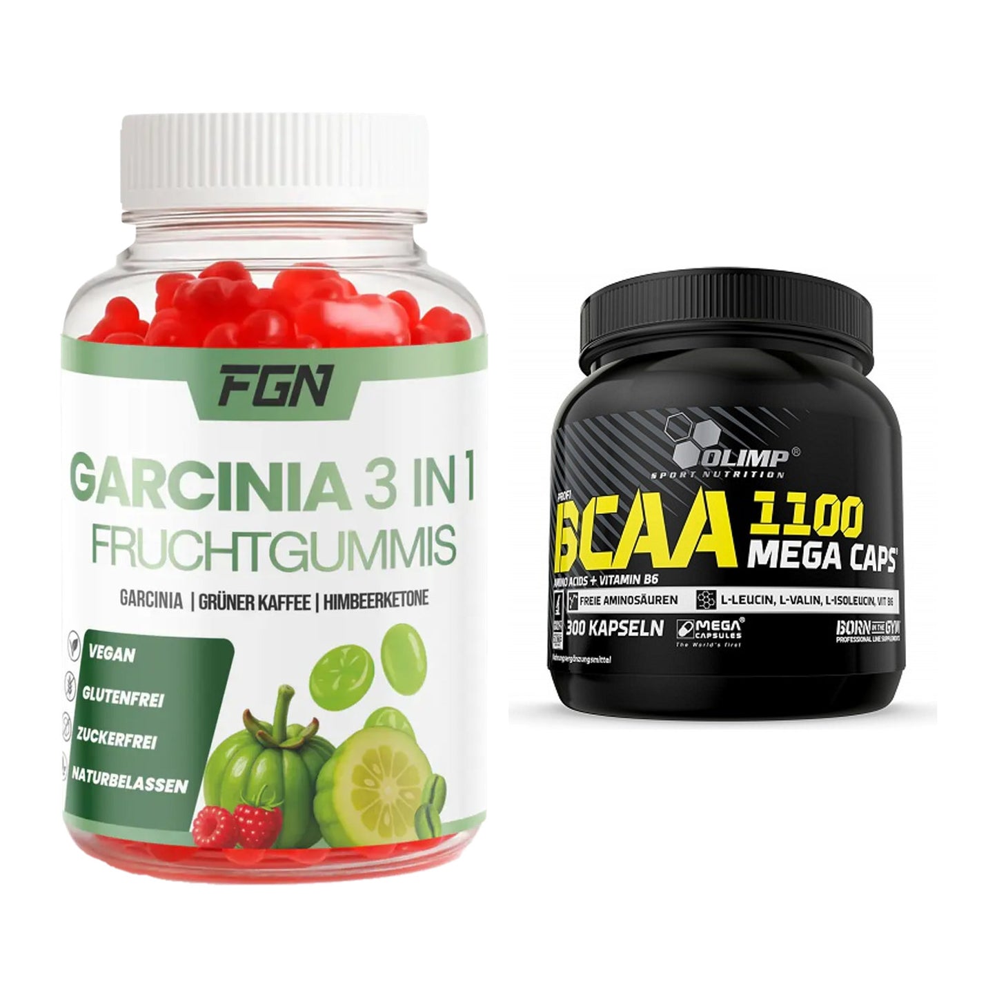 Trainings-Set: FGN Garcinia 60 Fruchtgummies + Olimp BCAA Mega Caps – alle enthaltenen Artikel