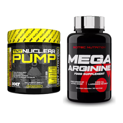 Trainings-Set: NXT Nutrition TNT Nuclear Pump + Scitec Mega Arginine – alle enthaltenen Artikel