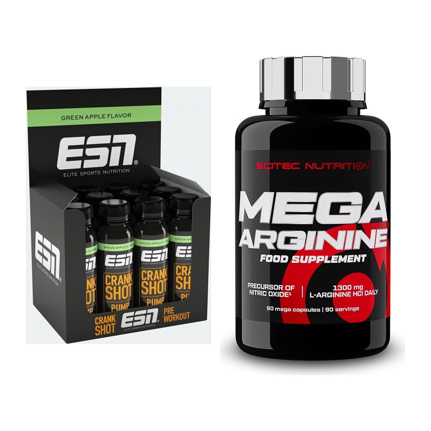 Trainings-Set: ESN Crank Pump Shot + Scitec Mega Arginine – alle enthaltenen Artikel