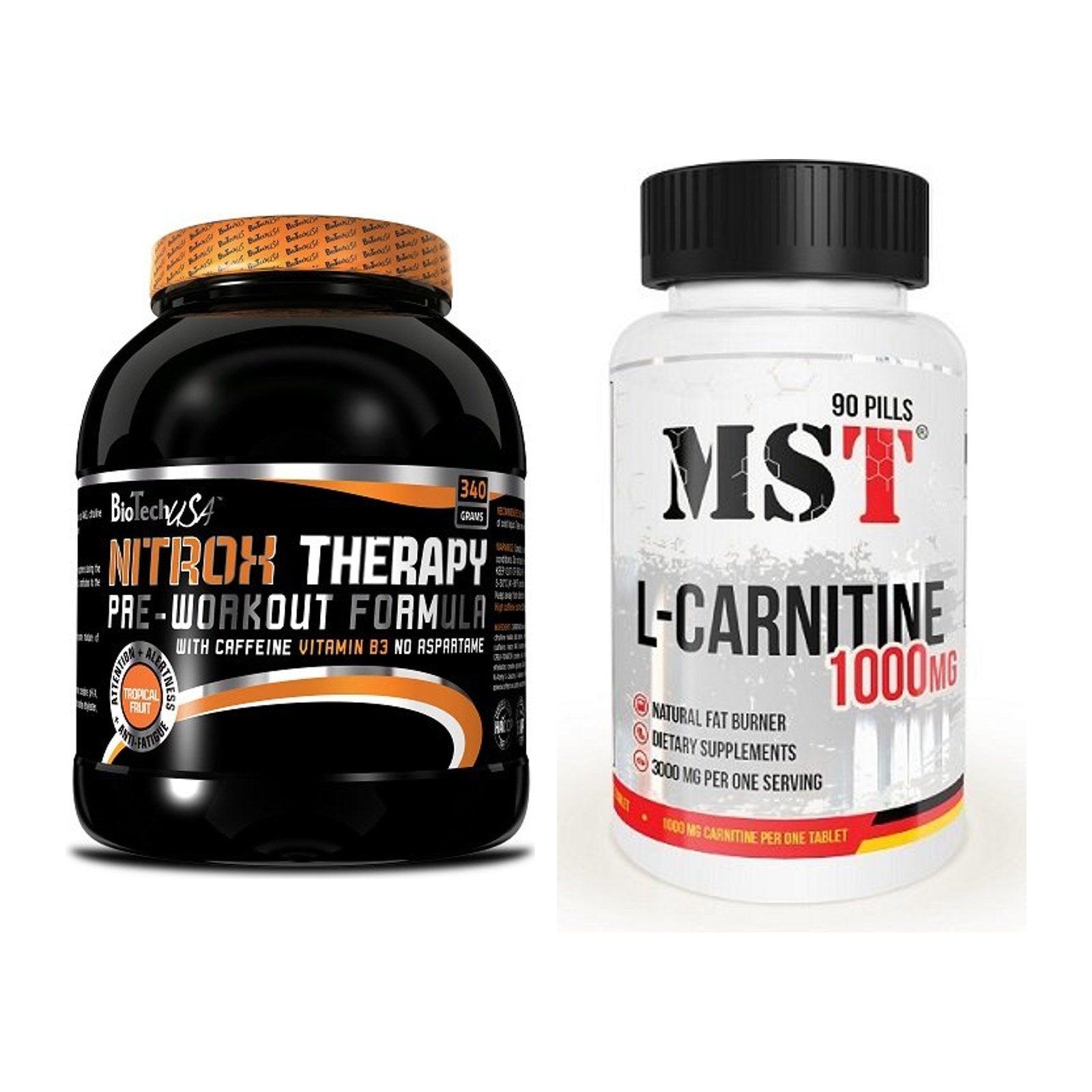 Trainings-Set: BioTech NitroX Therapy + MST L-Carnitine 1000 (90 – alle enthaltenen Artikel