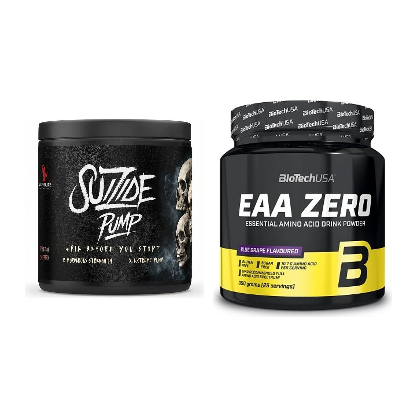 Trainings-Set: #GYMJUICE SUIZIDE PUMP + BioTech EAA Zero 350g – alle enthaltenen Artikel