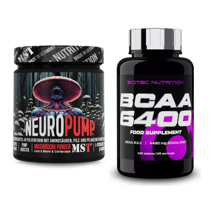 Trainings-Set: MST NeuroPump 270g (Red Apple) + Scitec BCAA 6400 – alle enthaltenen Artikel