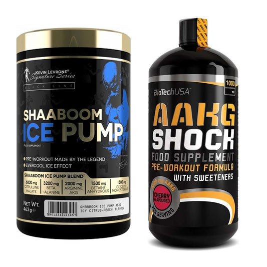 Trainings-Set: Kevin Levrone Shaaboom Ice + BioTech AAKG Shock Extreme – alle enthaltenen Artikel