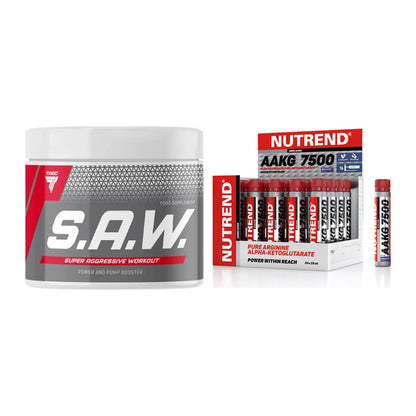 Trainings-Set: Trec Nutrition SAW Booster + Nutrend AAKG 7500 Shots – alle enthaltenen Artikel
