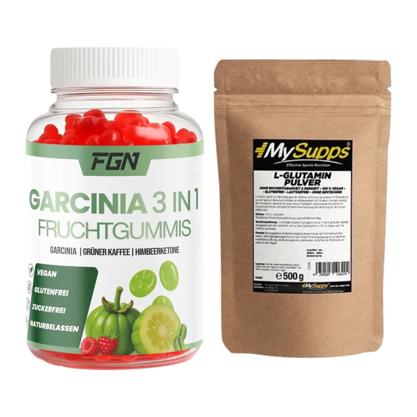 Trainings-Set: FGN Garcinia 60 Fruchtgummies + MySupps Glutamine – alle enthaltenen Artikel