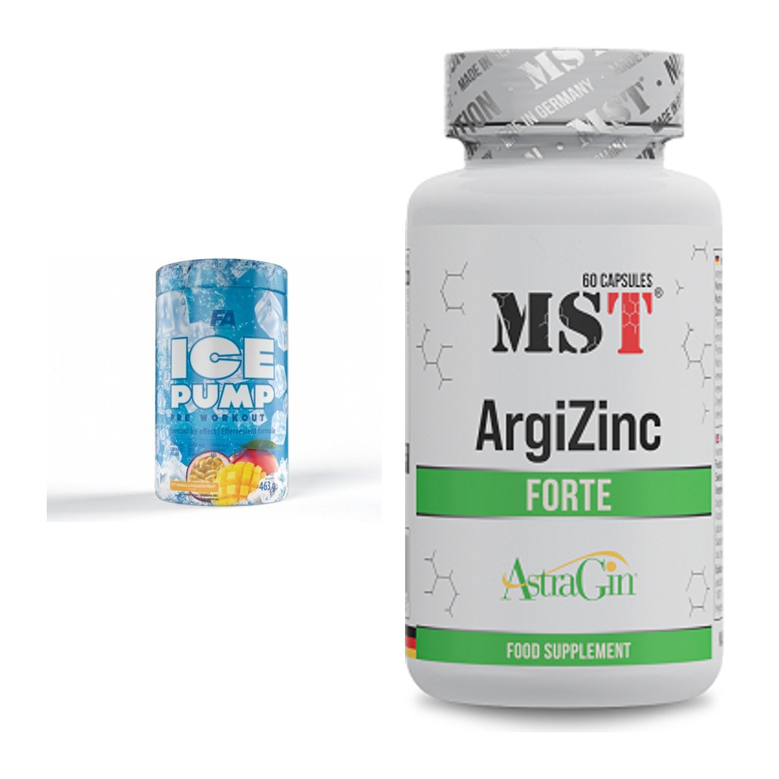 Trainings-Set: FA Nutrition ICE Pump Pre-Workout + MST ArgiZinc Forte – alle enthaltenen Artikel