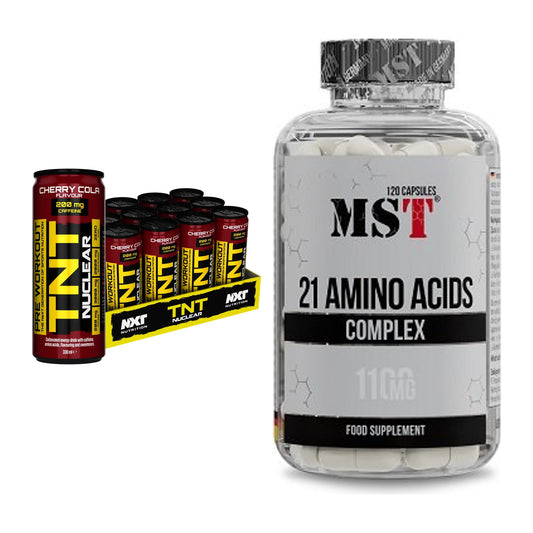 Trainings-Set: NXT Nutrition TNT NUCLEAR + MST 21 Amino Acids – alle enthaltenen Artikel