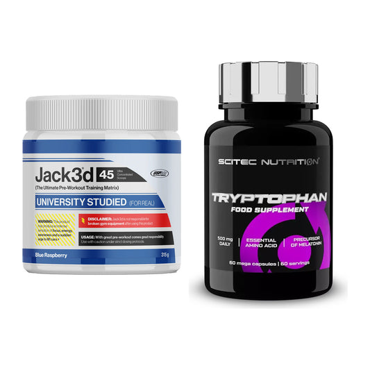Trainings-Set: USP Labs Jack3d 45 Serv. + Scitec Tryptophan – alle enthaltenen Artikel