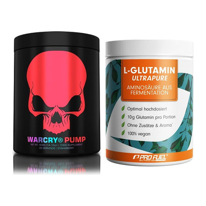 Trainings-Set: Genius Nutrition Warcry + ProFuel Glutamin Ultrapure – alle enthaltenen Artikel
