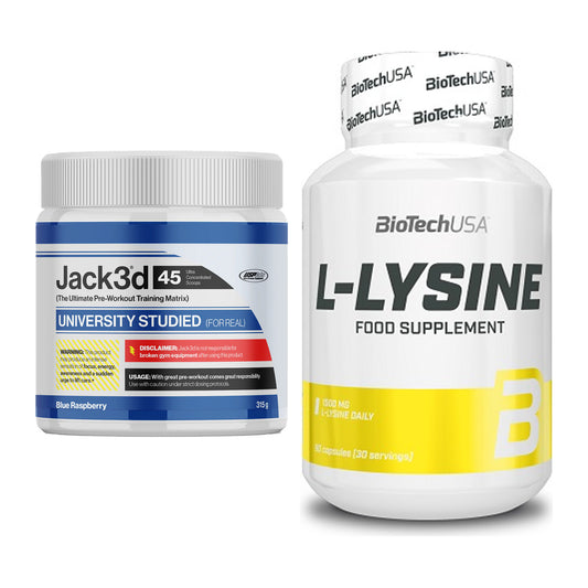 Trainings-Set: USP Labs Jack3d 45 Serv. + BioTech L-Lysine – alle enthaltenen Artikel