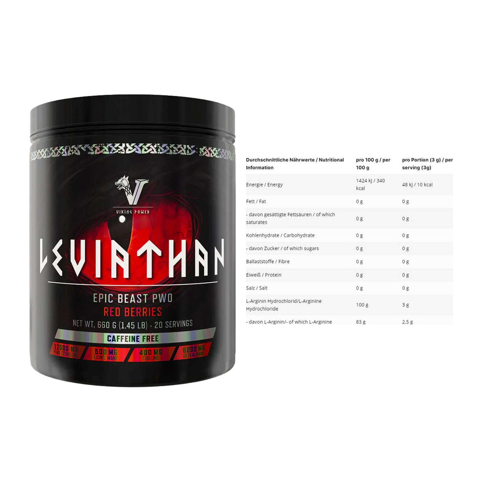 Trainings-Set: Viking Power Leviathan Hardcore + INLEAD L-Arginin HCL – alle enthaltenen Artikel