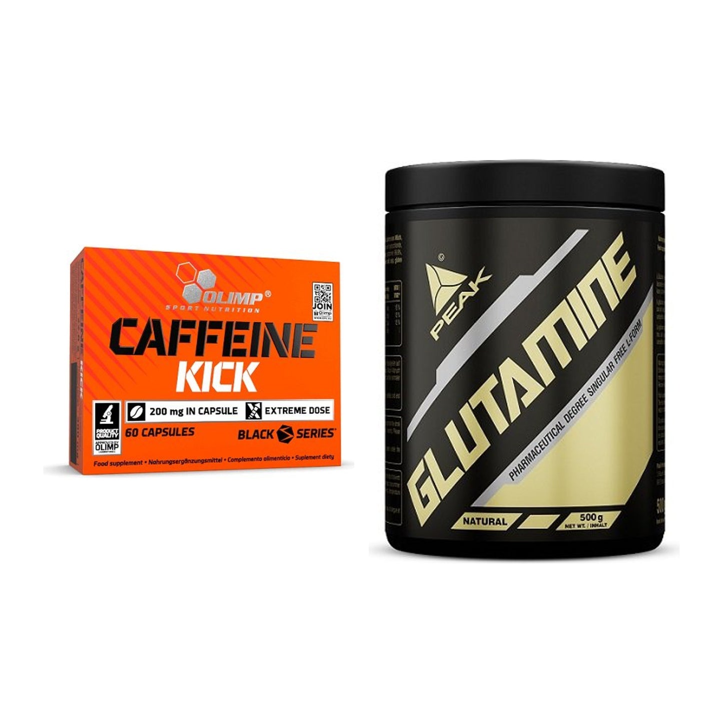 Trainings-Set: Olimp Caffeine Kick + Peak Glutamin – alle enthaltenen Artikel