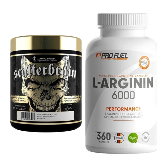 Trainings-Set: Kevin Levrone Scatterbrain + ProFuel L-Arginin 6000 – alle enthaltenen Artikel