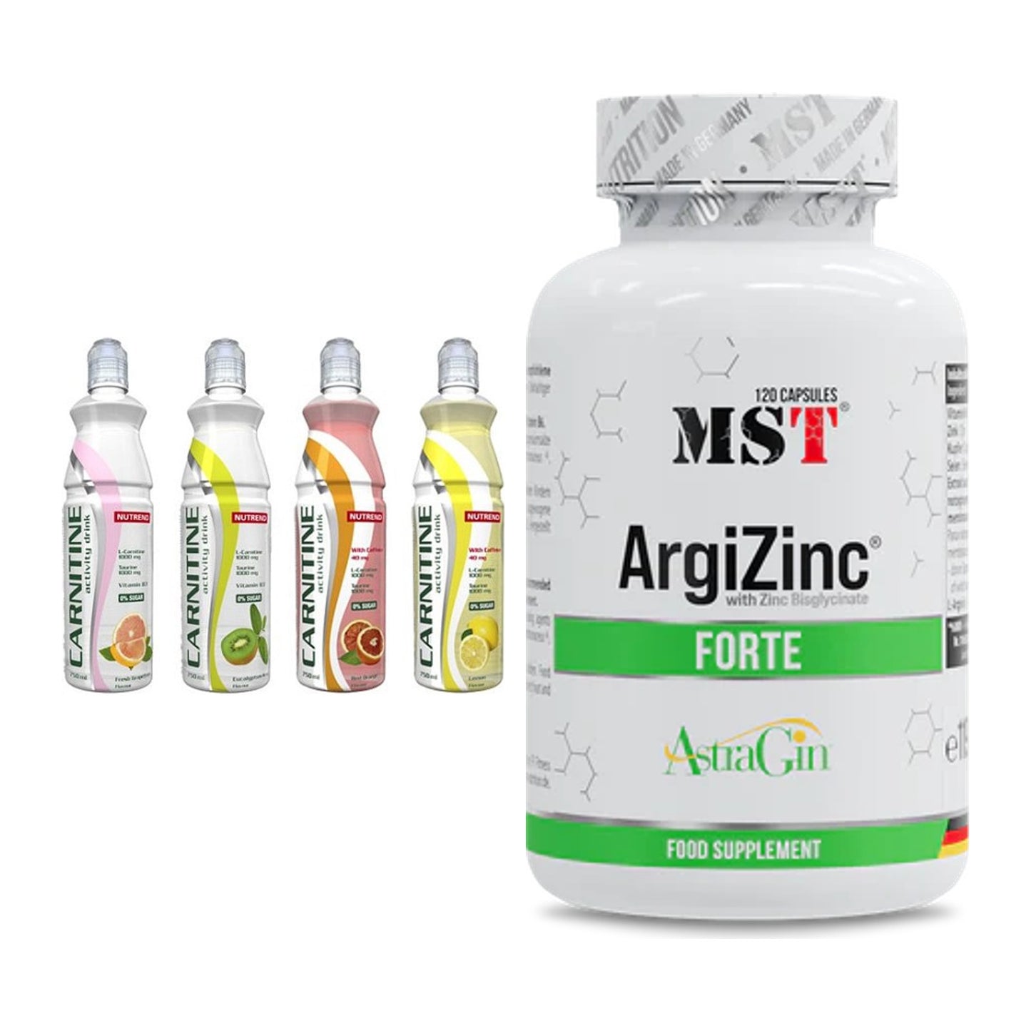 Trainings-Set: Nutrend Activity L-Carnitine Drink + MST ArgiZinc Forte – alle enthaltenen Artikel