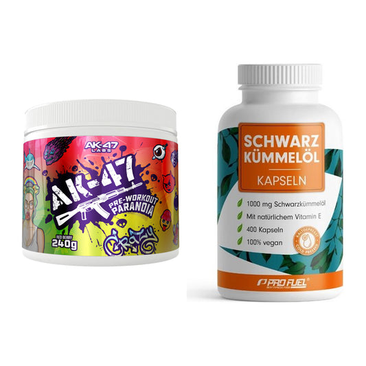 Trainings-Set: AK47 Labs Pre-Workout + ProFuel Schwarzkümmelöl – alle enthaltenen Artikel