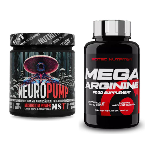 Trainings-Set: MST NeuroPump 270g (Red Apple) + Scitec Mega Arginine – alle enthaltenen Artikel