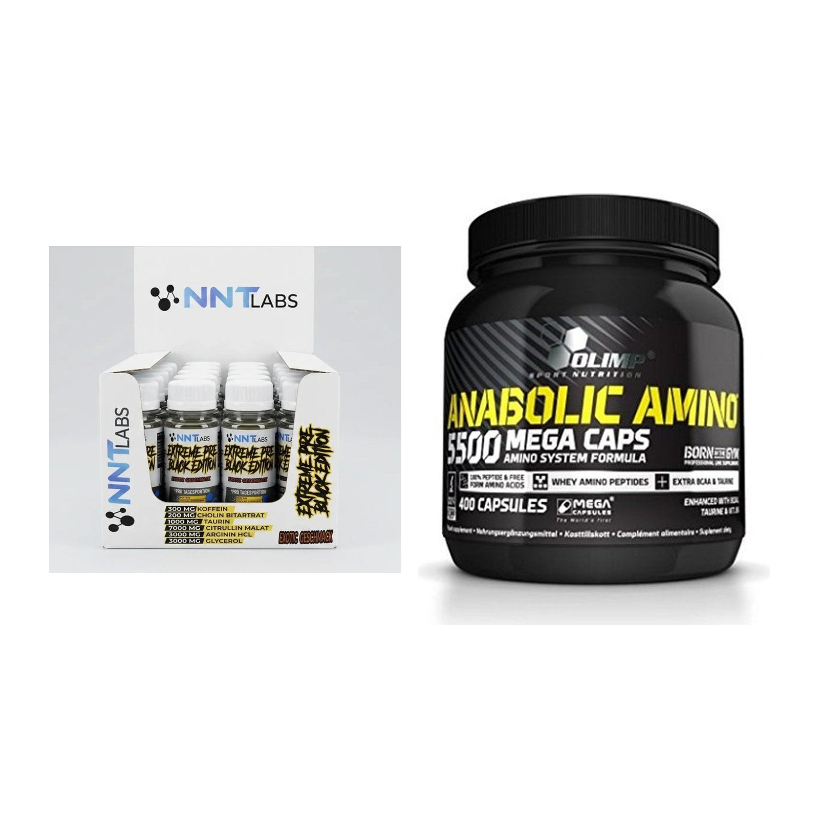 Trainings-Set: NNT Extreme Black Edition + Olimp Anabolic Amino 5500 – alle enthaltenen Artikel