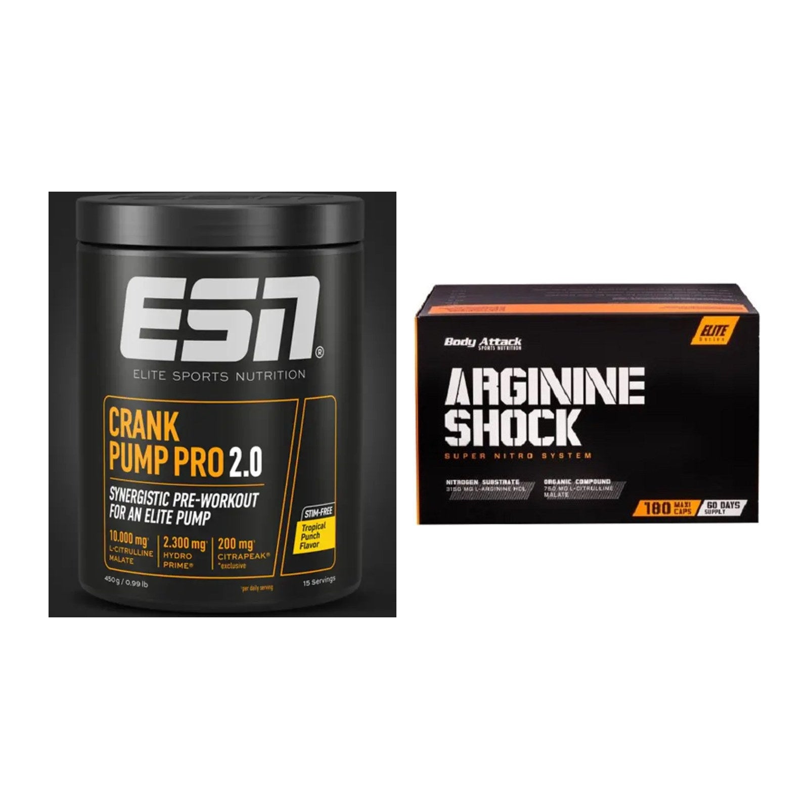 Trainings-Set: ESN Crank Pump Pro 2.0 + Body Attack Arginine Shock – alle enthaltenen Artikel