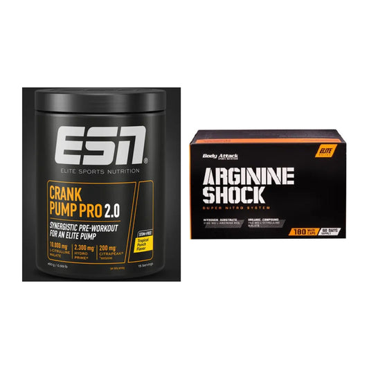 Trainings-Set: ESN Crank Pump Pro 2.0 + Body Attack Arginine Shock – alle enthaltenen Artikel